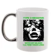Чашка с цветной ручкой Type O Negative with my blood Серебро фото