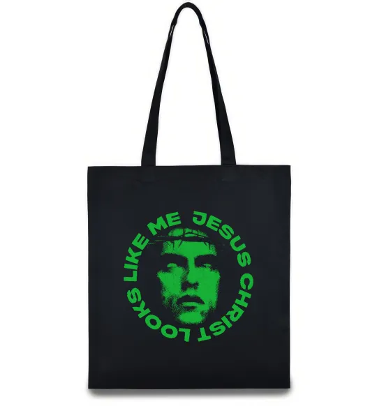 Эко-сумка Jesus looks like me Черный фото