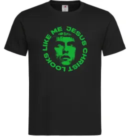 Мужская футболка Jesus looks like me Черный фото