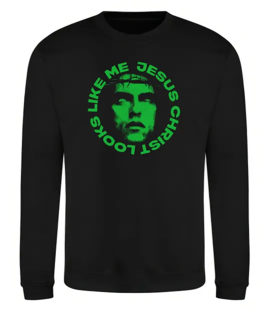 Свитшот Jesus looks like me Черный фото