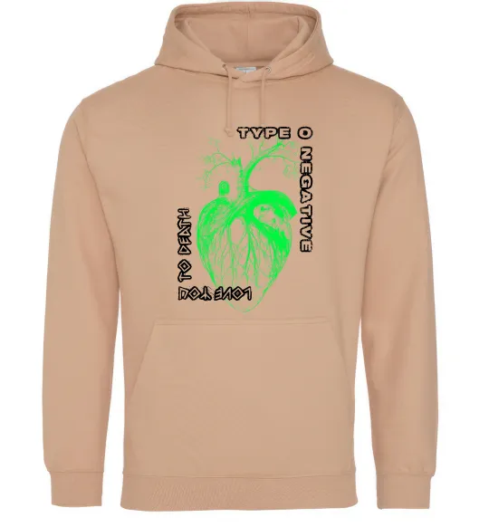 Мужская толстовка (худи) Type O Negative heart Песочный фото