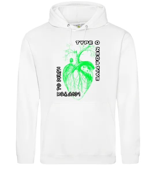 Женская толстовка (худи) Type O Negative heart Белый фото