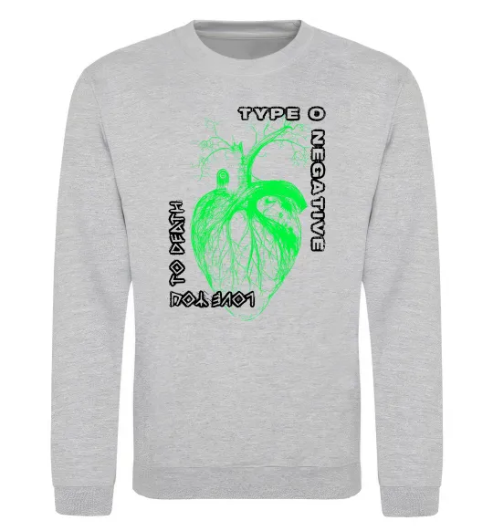 Світшот Type O Negative heart Сірий меланж фото