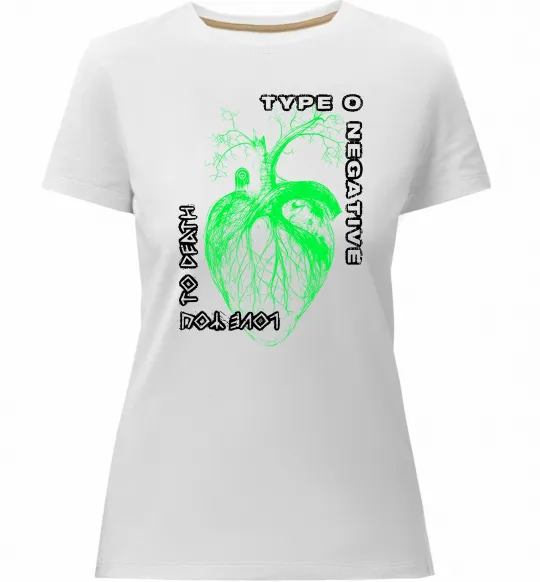 Жіноча преміум футболка Type O Negative heart Білий фото