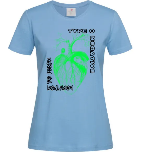 Женская футболка Type O Negative heart Голубой фото