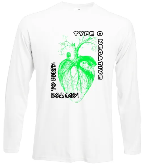 Лонгслів Type O Negative heart Білий фото