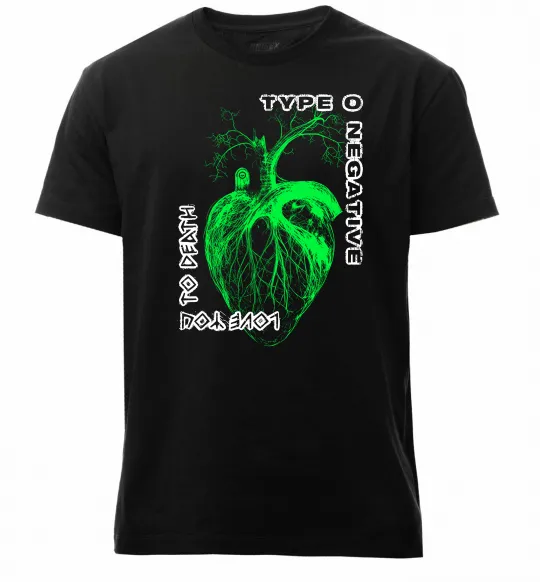 Мужская премиум футболка Type O Negative heart Черный фото