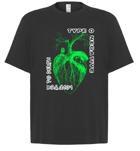 Футболка Оверсайз Type O Negative heart Чорний фото