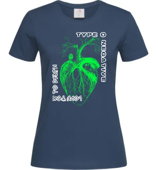 Женская футболка Type O Negative heart Темно-синий фото