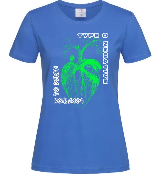Женская футболка Type O Negative heart Ярко-синий фото