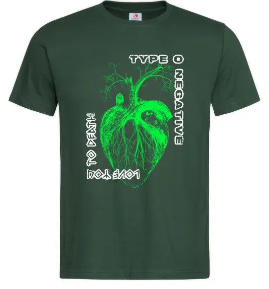 Мужская футболка Type O Negative heart Темно-зеленый фото