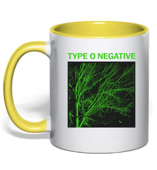 Чашка з кольоровою ручкою Type O Negative tree Сонячно жовтий фото