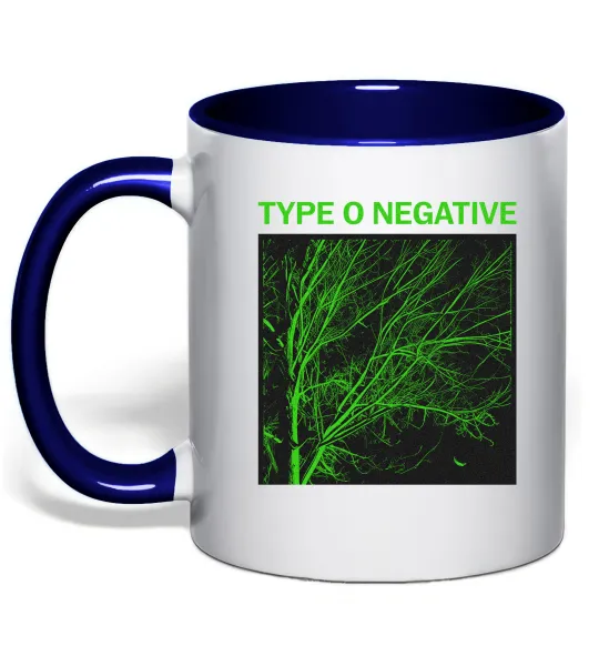 Чашка з кольоровою ручкою Type O Negative tree Глибокий темно-синій фото