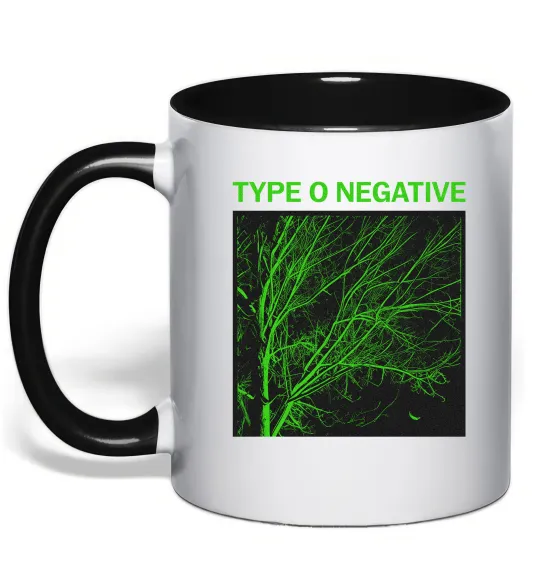 Чашка з кольоровою ручкою Type O Negative tree Чорний фото