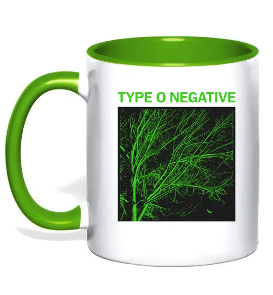 Чашка с цветной ручкой Type O Negative tree Лаймовый фото