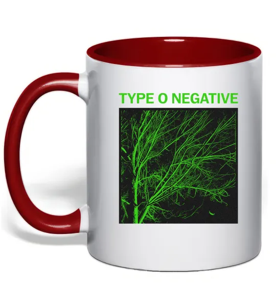 Чашка з кольоровою ручкою Type O Negative tree Червоний фото