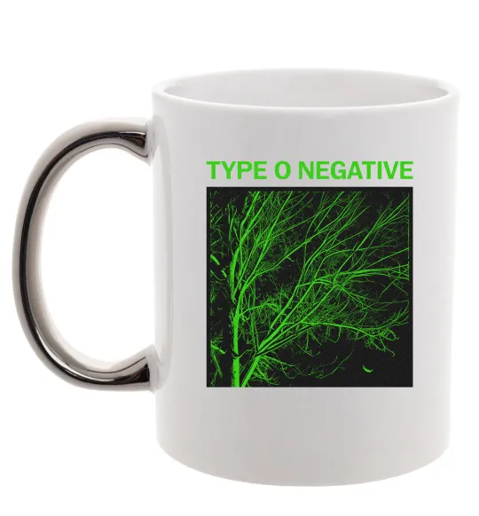 Чашка з кольоровою ручкою Type O Negative tree Срібло фото