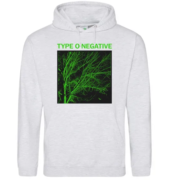 Мужская толстовка (худи) Type O Negative tree Серый меланж фото