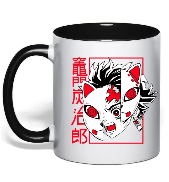 Чашка с цветной ручкой Demon Slayer Танджиро Черный фото