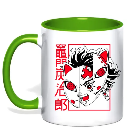 Чашка с цветной ручкой Demon Slayer Танджиро Лаймовый фото