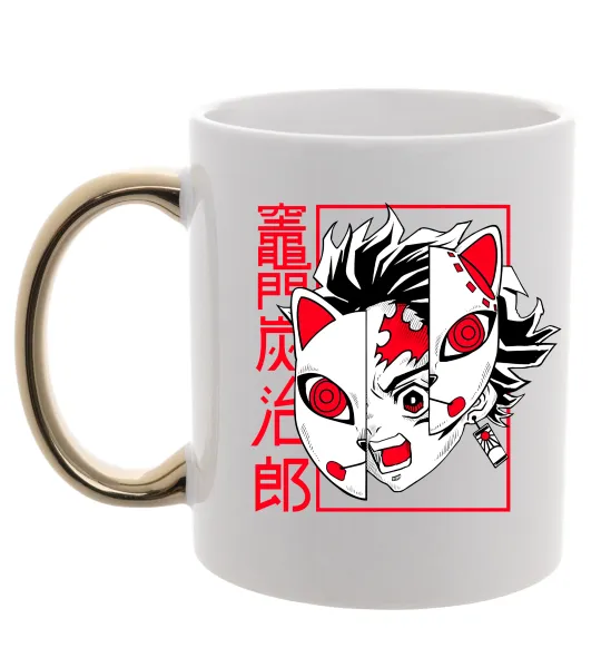 Чашка с цветной ручкой Demon Slayer Танджиро Золото фото