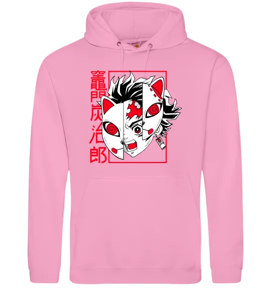 Чоловіча толстовка (худі) Demon Slayer Танджиро Рожевий фото