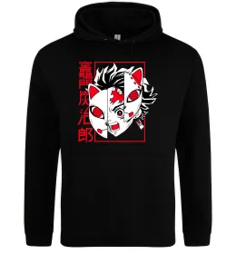 Мужская толстовка (худи) Demon Slayer Танджиро Черный фото