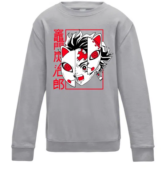 Дитячий світшот Demon Slayer Танджиро Сірий меланж фото