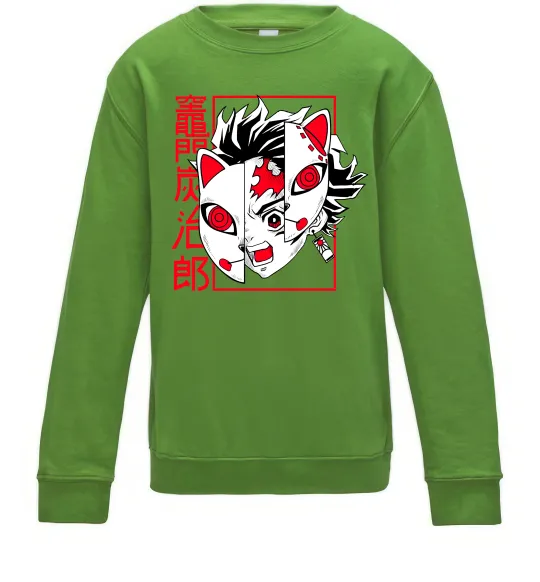 Дитячий світшот Demon Slayer Танджиро Лаймовий фото