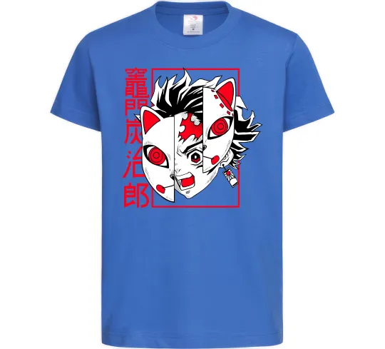 Детская футболка Demon Slayer Танджиро Ярко-синий фото