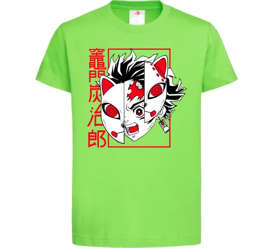 Детская футболка Demon Slayer Танджиро Лаймовый фото