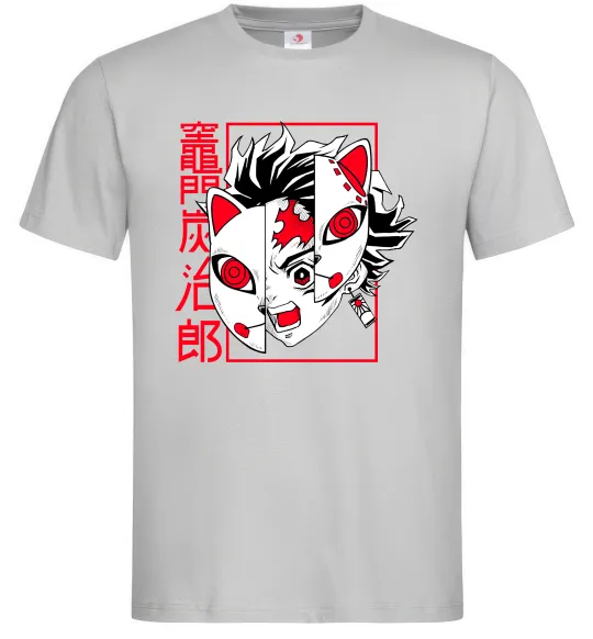 Мужская футболка Demon Slayer Танджиро Серый фото