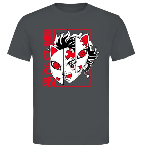 Мужская футболка Demon Slayer Танджиро Графит фото