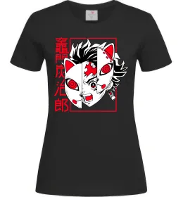 Женская футболка Demon Slayer Танджиро Черный фото