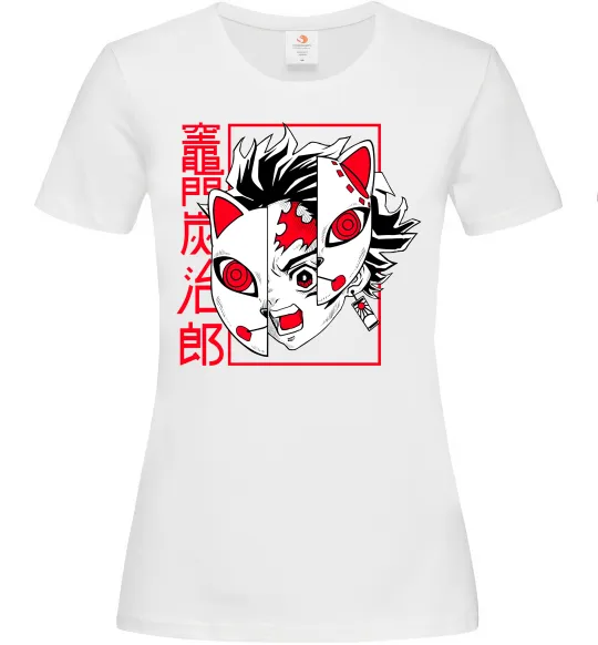 Женская футболка Demon Slayer Танджиро Белый фото