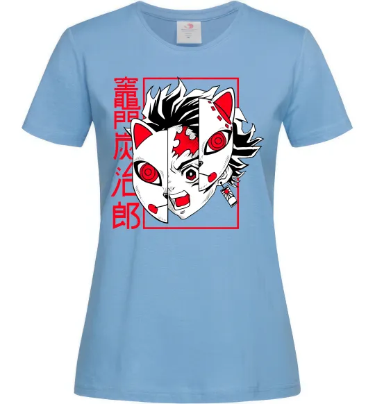 Женская футболка Demon Slayer Танджиро Голубой фото