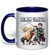 Чашка с цветной ручкой Demon Slayer Глубокий темно-синий фото