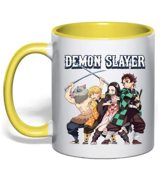 Чашка с цветной ручкой Demon Slayer Лимонный фото