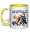 Чашка с цветной ручкой Demon Slayer Лимонный фото