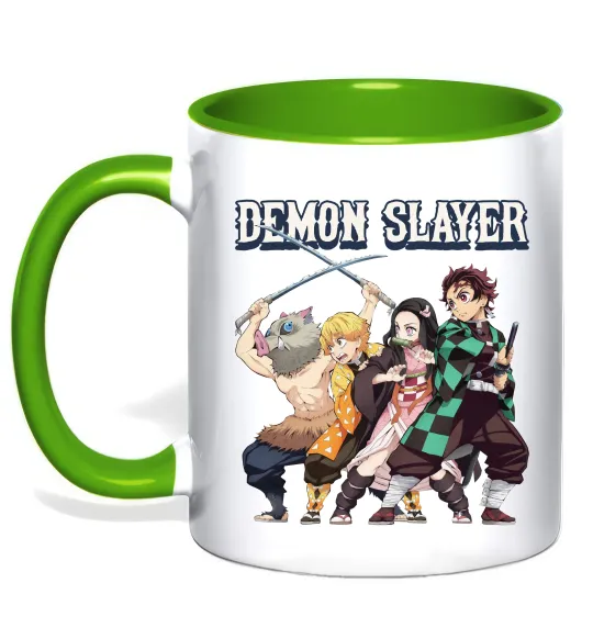 Чашка с цветной ручкой Demon Slayer Лаймовый фото