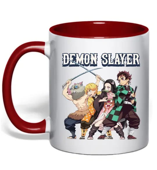Чашка с цветной ручкой Demon Slayer Красный фото
