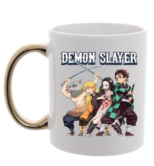 Чашка с цветной ручкой Demon Slayer Золото фото