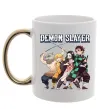 Чашка с цветной ручкой Demon Slayer Золото фото
