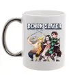 Чашка с цветной ручкой Demon Slayer Серебро фото
