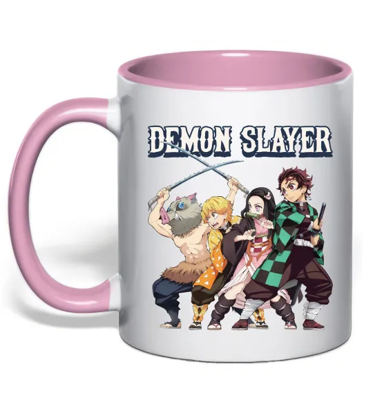 Чашка с цветной ручкой Demon Slayer Нежно розовый фото