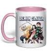 Чашка с цветной ручкой Demon Slayer Нежно розовый фото