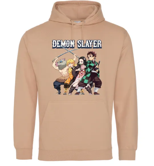 Мужская толстовка (худи) Demon Slayer Песочный фото