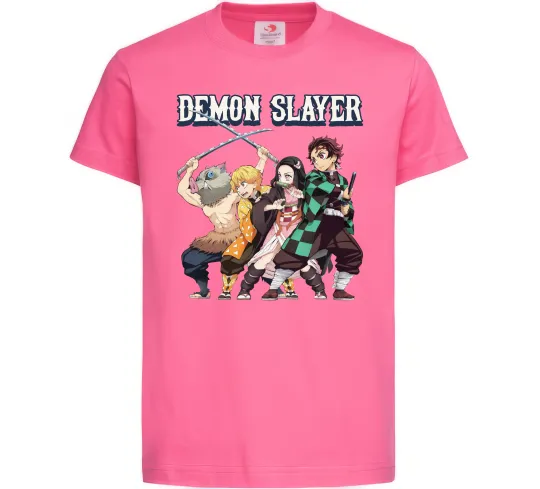 Детская футболка Demon Slayer Ярко-розовый фото