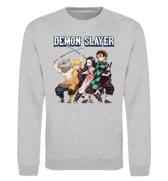 Свитшот Demon Slayer Серый меланж фото