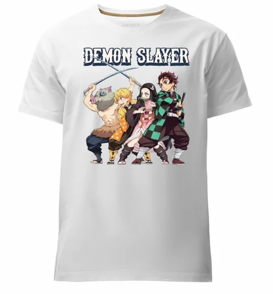 Мужская премиум футболка Demon Slayer Белый фото